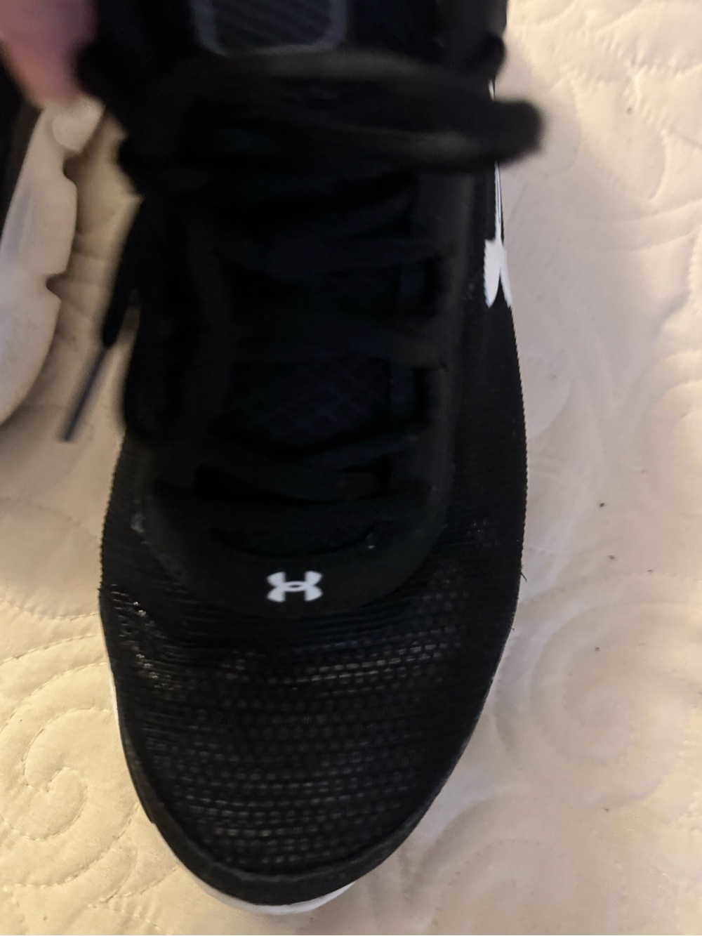 Under Armour Black and White Lace-Up Training Sneakers - Picture 6 of 9
